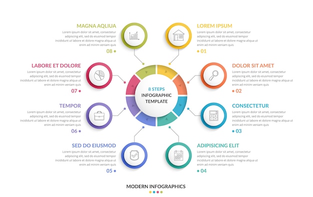 Plantilla de círculo infográfico