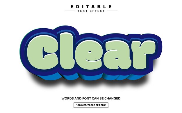Plantilla clara de efecto de texto editable en 3D