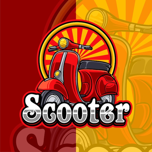 Plantilla clásica de logotipo de insignia de scooter