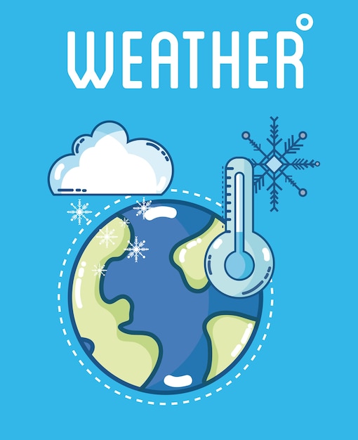 Vector plantilla de clima y pronóstico con elementos