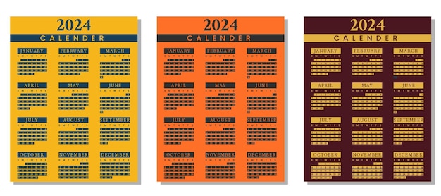 Vector plantilla de colador mensual 2024