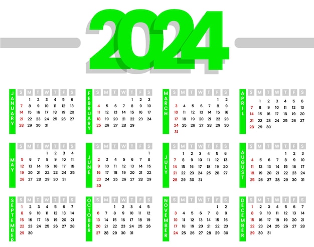 Vector plantilla de colador mensual 2024