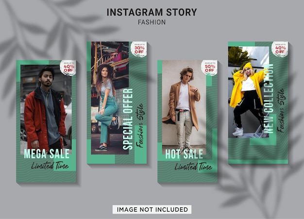 Plantilla de colección de historias de instagram de rebajas de moda