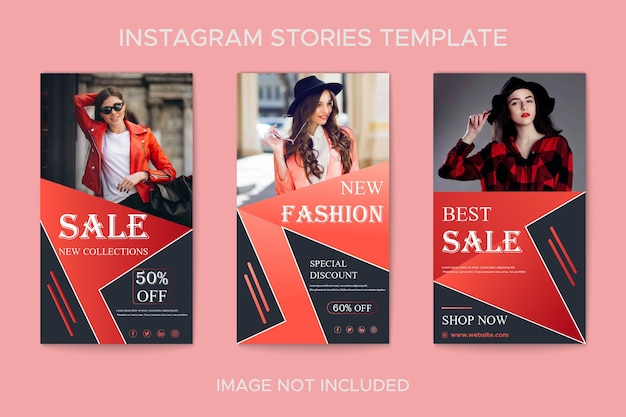 Plantilla de colección de historias de Instagram de redes sociales de moda moderna