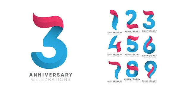 Plantilla de colección de logotipo de aniversario