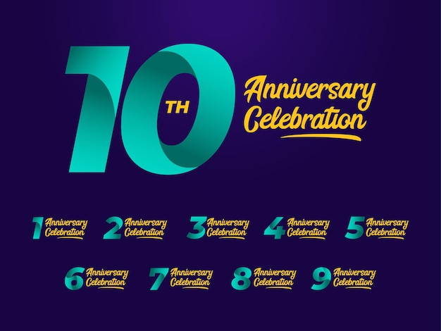 Plantilla de colección de logotipos de celebración de aniversario