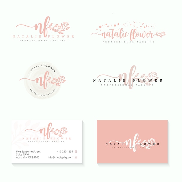 Vector plantilla de colecciones de logos femeninos.