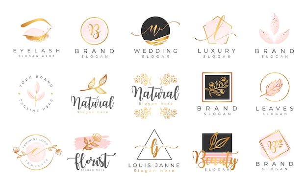 Plantilla de colecciones de logos femeninos.