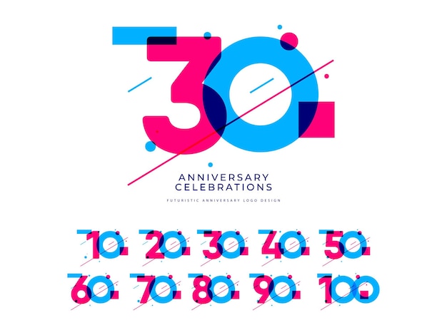 Plantilla de colecciones de logotipos de celebraciones de aniversario