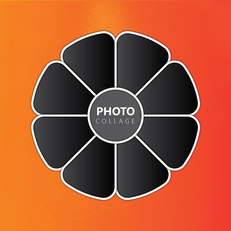 Vector plantilla de collage de fotos editable moderna