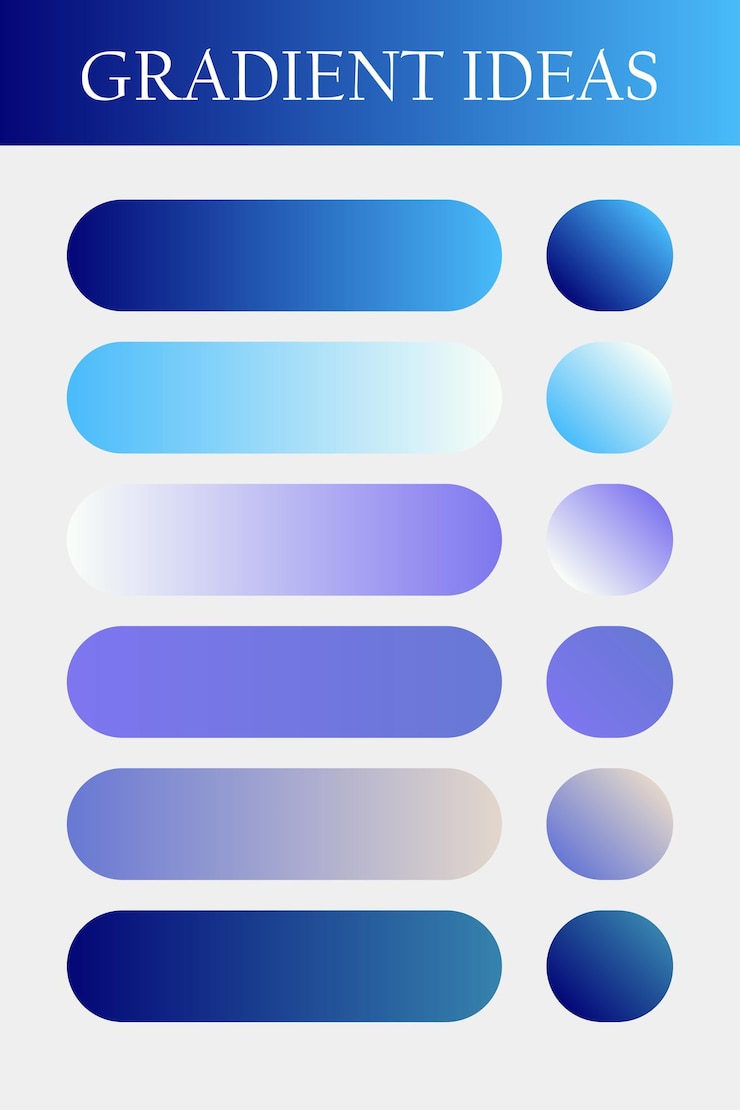 Vector una plantilla de color de dradación de paleta de color de gradiente fijo