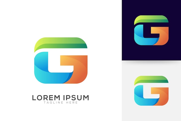 Plantilla de colores vibrantes de diseño de logotipo de letra g vectorial