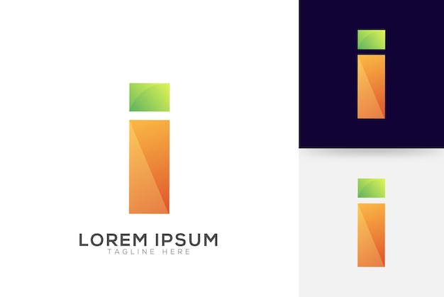 Plantilla de colores vibrantes de diseño de logotipo de letra i vectorial