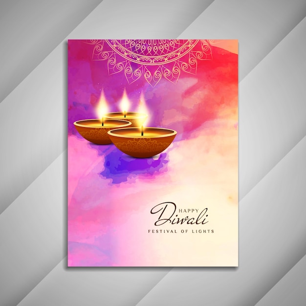 Plantilla colorida creativa de folleto de diwali