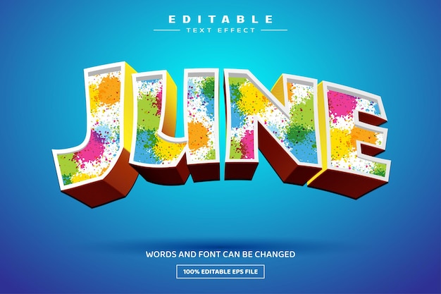 Plantilla colorida de efecto de texto editable en 3D