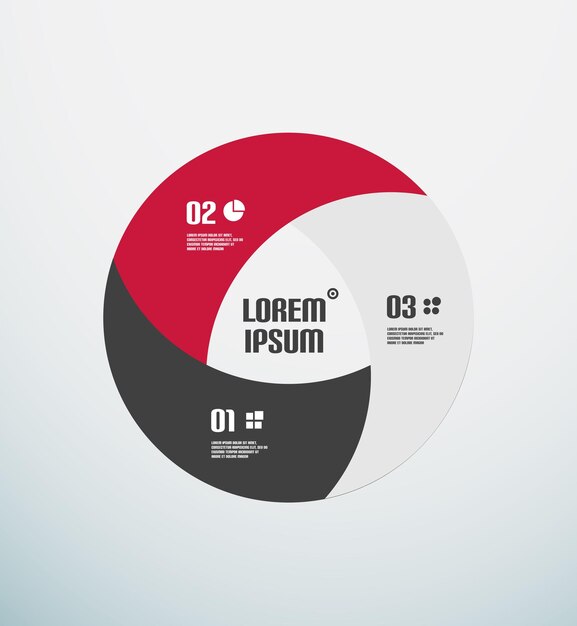 Plantilla colorida de infografía de círculos abstractos