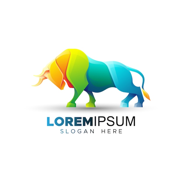 Plantilla colorida del logotipo del toro