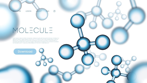 Plantilla de composición de fondo de partículas moleculares. red abstracta de genes. presentación del adn de la ciencia de la molécula. antecedentes químicos. eps 10