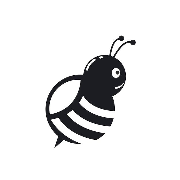 Plantilla de concepto de diseño de ilustración de icono de vector de abeja