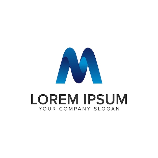 Plantilla de concepto de diseño de logotipo 3D Modern Letter M vector totalmente editable
