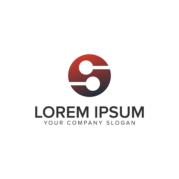 Plantilla de concepto de diseño de logotipo de circuito de punto de letra S vector totalmente editable