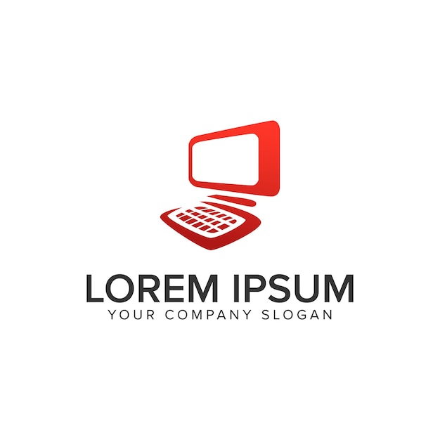 Plantilla de concepto de diseño de logotipo de computadora
