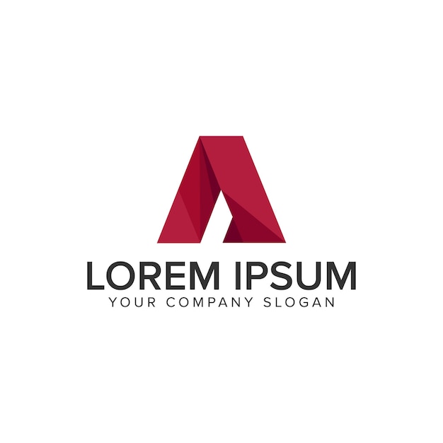 Plantilla de concepto de diseño de logotipo de empresa de tecnología moderna letra A vector totalmente editable