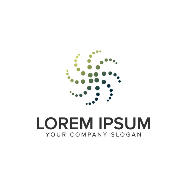 Plantilla de concepto de diseño de logotipo de energía de tecnología de punto vector totalmente editable