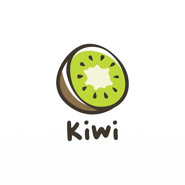 Plantilla de concepto de diseño de logotipo de fruta kiwi Diseño de logotipo de fruta fresca