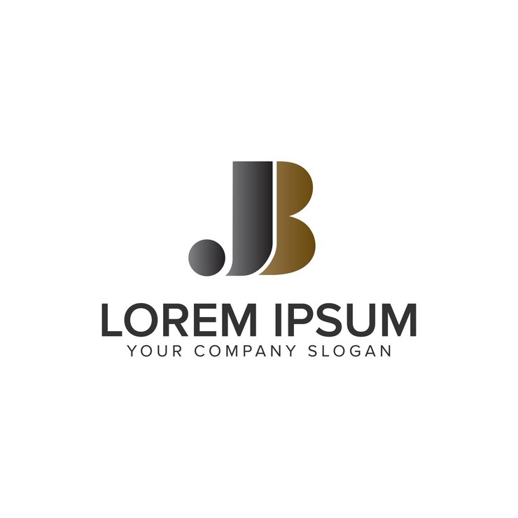 Vector plantilla de concepto de diseño de logotipo de letra j y b vector totalmente editable
