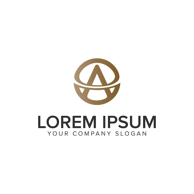 Plantilla de concepto de diseño de logotipo de letra A de lujo vector totalmente editable