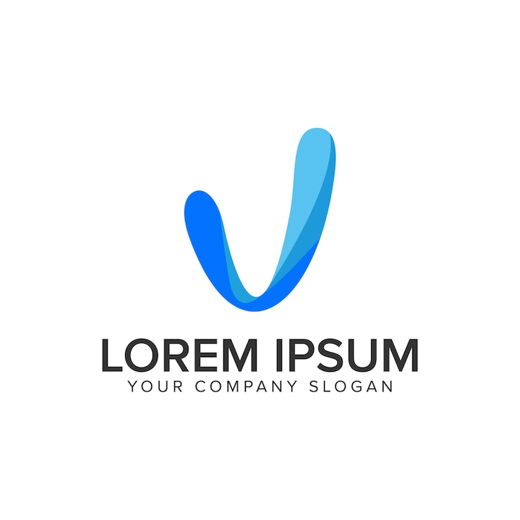 Vector plantilla de concepto de diseño de logotipo de letra v moderna vector totalmente editable