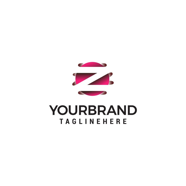 Vector plantilla de concepto de diseño de logotipo de letra z en forma de círculo