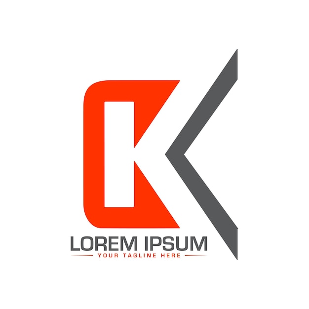 plantilla de concepto de diseño de logotipo de lujo Diseño de logotipo de letra K único y profesional