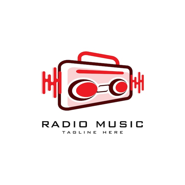 plantilla de concepto de diseño de logotipo de música de radio