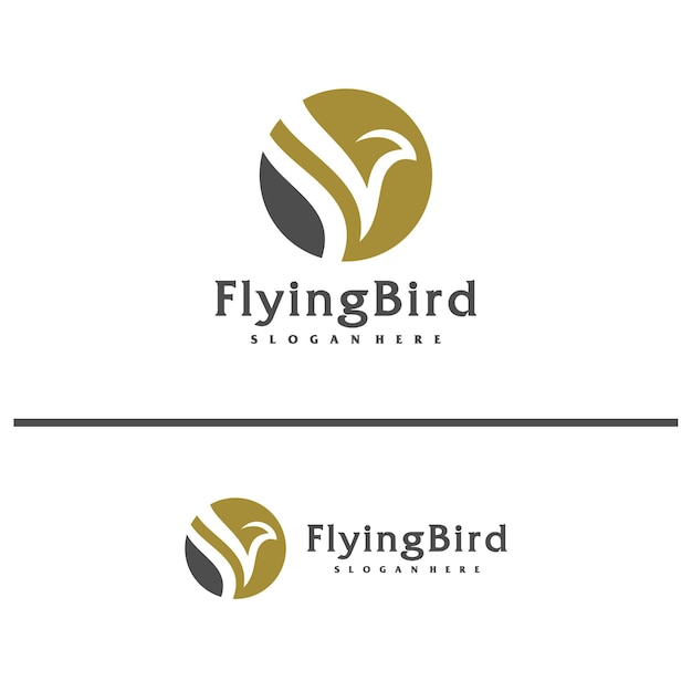 plantilla de concepto de diseño de logotipo de pájaro volador Ilustración vectorial del logotipo de águila