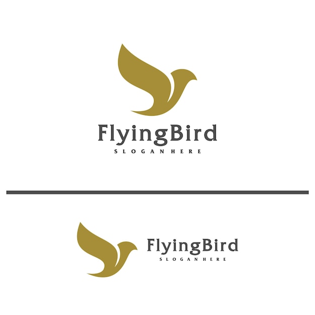 plantilla de concepto de diseño de logotipo de pájaro volador Ilustración vectorial del logotipo de águila