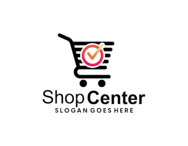 Plantilla de concepto de diseño de logotipo de tienda en línea diseño de logotipo de comercio electrónico vectorial para su negocio moderno