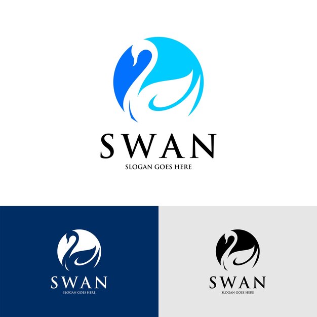 plantilla de concepto de diseño de logotipo vectorial de cisne