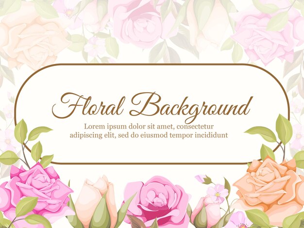 Plantilla de concepto floral de fondo de banner de boda