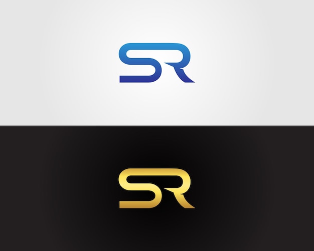 La plantilla de concepto de icono vectorial del diseño del monograma del logotipo de la letra SR