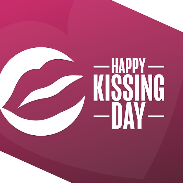 Plantilla de concepto de vacaciones Happy Kissing Day para cartel de tarjeta de banner de fondo con inscripción de texto Vector EPS10 ilustración