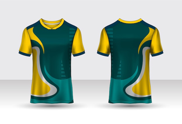 plantilla de concepto vectorial de diseño de camiseta deportiva concepto de camisetta de fútbol con frente y atrás