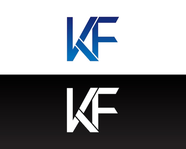 Plantilla de concepto vectorial mínimo de diseño de icono de logotipo de letra inicial KF