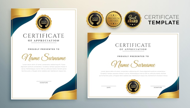plantilla de concesión de certificados para el diseño de uso múltiple