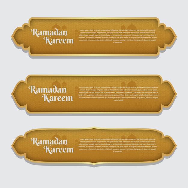 plantilla de conjunto de banderas islámicas de Ramadan kareem