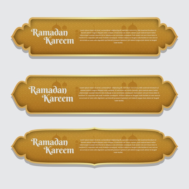 Vector plantilla de conjunto de banderas islámicas de ramadan kareem