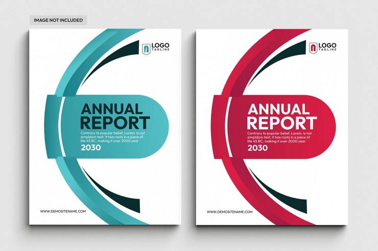 Plantilla de conjunto de diseño de portada de libro de negocios corporativos de informe anual moderno
