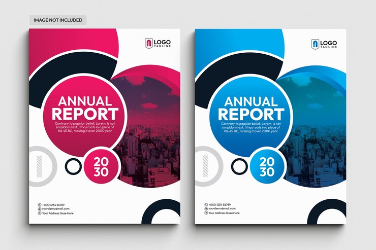 Plantilla de conjunto de diseño de portada de libro de negocios corporativos de informe anual moderno