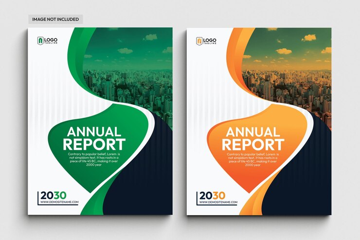 Plantilla de conjunto de diseño de portada de libro de negocios corporativos de informe anual moderno